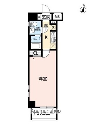 ロアール大山[1K/30.3m2]の間取図