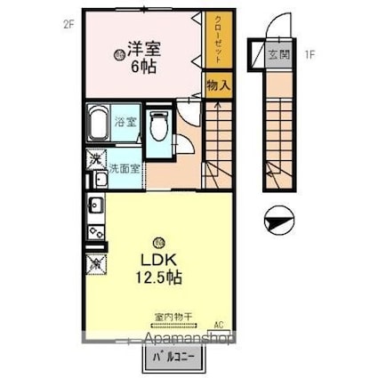ガーデン・グレイス[1LDK/50.41m2]の間取図