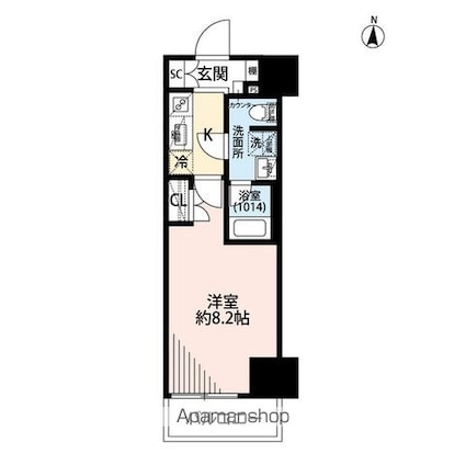 プレール・ドゥーク両国Ⅳ[1K/25.48m2]の間取図