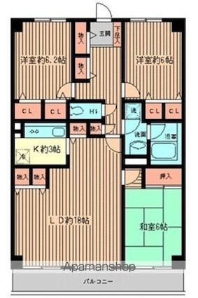 プリヴェ南万騎が原[3LDK/85.8m2]の間取図