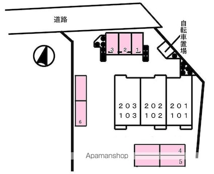 ヴィオラ・ハウスＨａＭａ[1R/40.09m2]の配置図