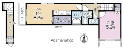 Ｇｒｅｅｎ　Ｔｉｅｓ　石神井台[1LDK/42.5m2]の間取図