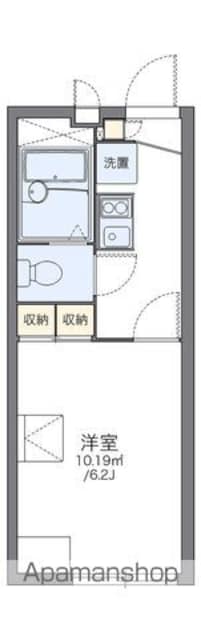 レオパレス甲府元城屋[1K/19.87m2]の間取図
