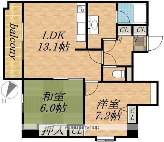 旭山シャトー桂和の間取り写真