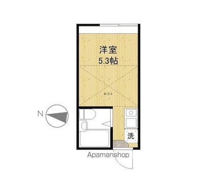 メゾン西野川[1K/14.9m2]の間取図