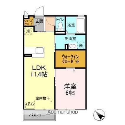 シャンテクレール　ＩＩ[1LDK/45.04m2]の間取図