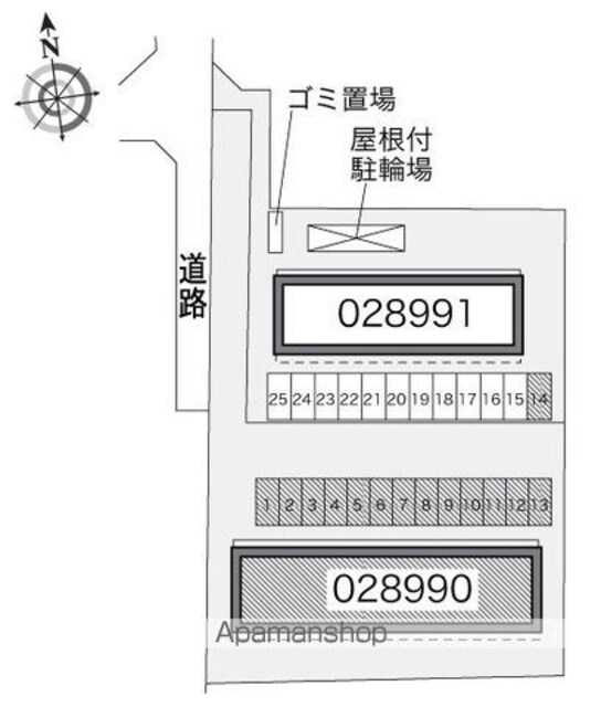 レオパレスアヤシ　ハイツ　Ⅰ[1K/23.61m2]の配置図