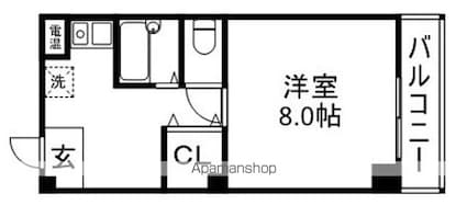 ｓｕｎｄａｎｃｅ[1K/25.2m2]の間取図