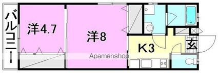プレアマール・ＫＩＫＵ　西棟[2K/40m2]の間取図