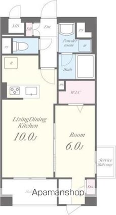 ＧＡＲＤＥＮ　ＣＯＵＲＴ　Ａ　西高島平[1LDK/40.66m2]の間取図