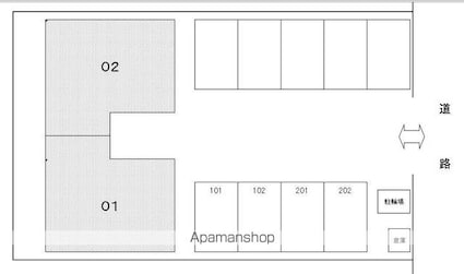 アン・ボヌール[2LDK/45.77m2]の配置図
