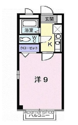 Ｋ’ｚ　Ｂ[1K/24.57m2]の間取図