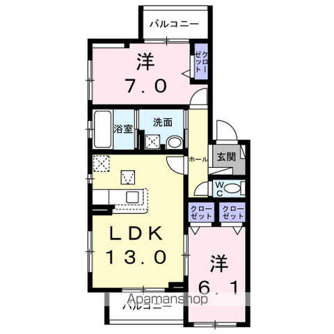 ベルフルール綱島の間取り