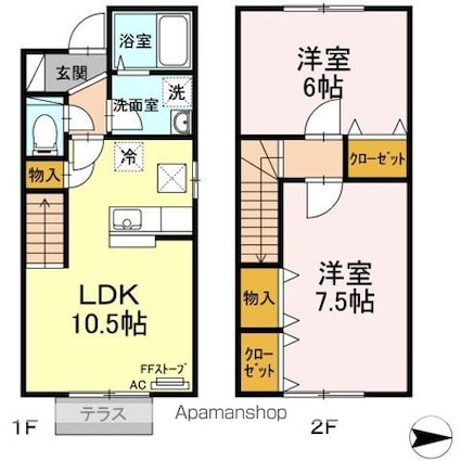 コートイアローブ[2LDK/58m2]の間取図