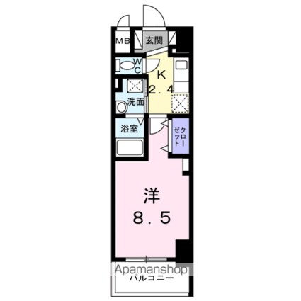 Ｂｒｉｇｈｔ　Ｇａｔｅ　名古屋[1K/27.61m2]の間取図
