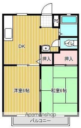 ニューコーポ友愛[2DK/40.92m2]の間取図