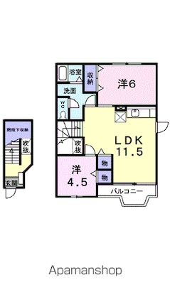 パティオ・リッチ[2LDK/58.12m2]の間取図