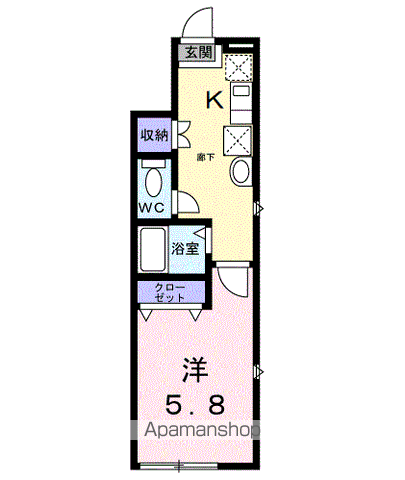 【国分寺市光町のアパートの間取り】