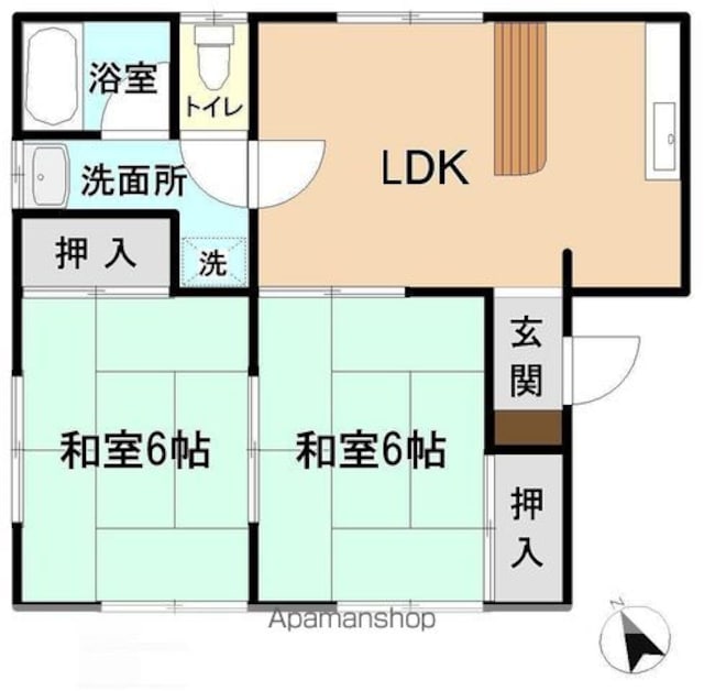藤ハイツ[2LDK/47.72m2]の間取図