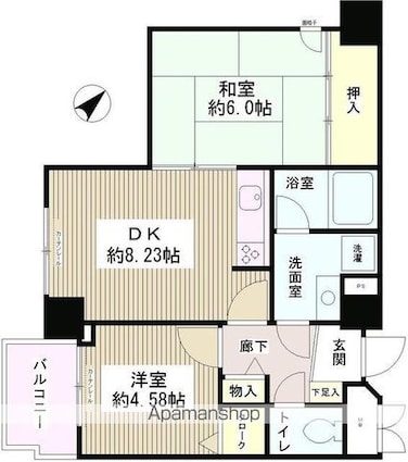 マハール駒込[2DK/47.7m2]の間取図