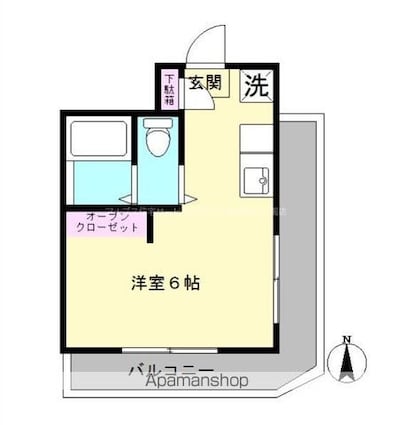 ドミールタカラ[1R/18.15m2]の間取図