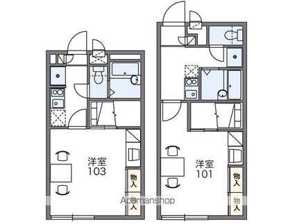 レオパレスファインパル[1K/23.18m2]の間取図