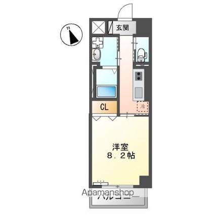 ｅＣｌｏｕｄ[1K/30.6m2]の間取図