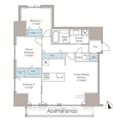 ＶＩＳＴＡ西早稲田[3LDK/82.93m2]の間取図