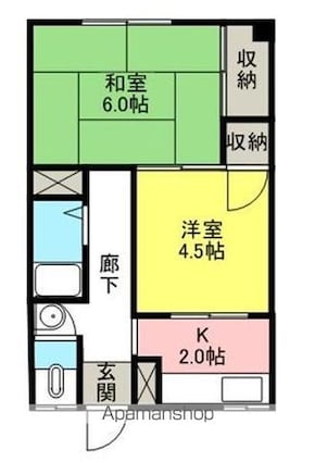 幸ビル[2K/41.4m2]の間取図