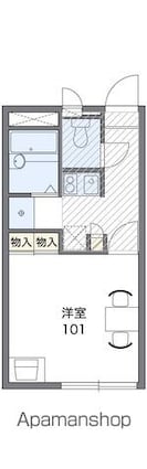 レオパレスプラムＫ[1K/20.28m2]の間取図