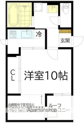 東京都渋谷区初台２丁目[1K/33.95m2]の間取図