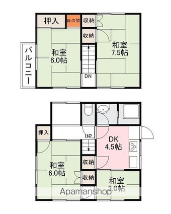 木太町借家　ＮＫ　４ＤＫ[4DK/66.67m2]の間取図