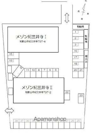 和歌山県和歌山市紀三井寺[1DK/36m2]の配置図