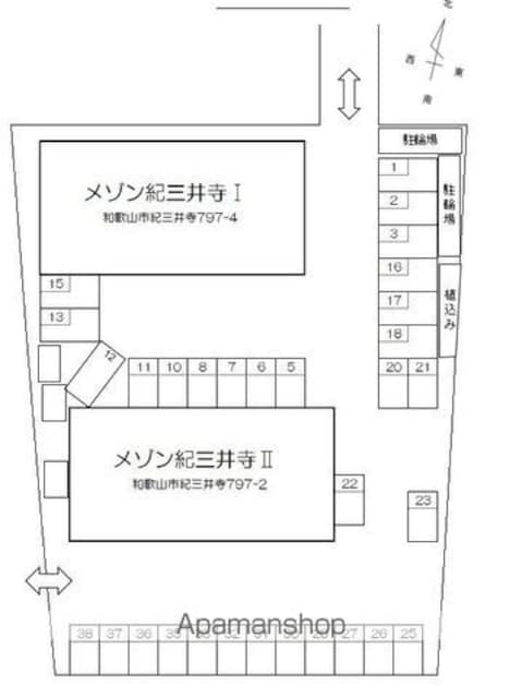 和歌山県和歌山市紀三井寺[1DK/36m2]の配置図
