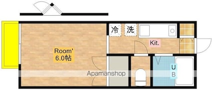 ドルフィン[1K/19.87m2]の間取図