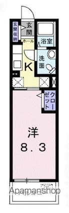 シャロル　ｅｆｕ[1K/26.87m2]の間取図