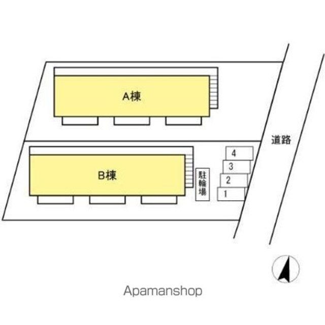 鴨下ハイツ　Ａ[2K/31.88m2]の配置図
