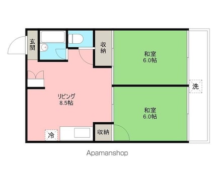 コーポ３５[2DK/43m2]の間取図