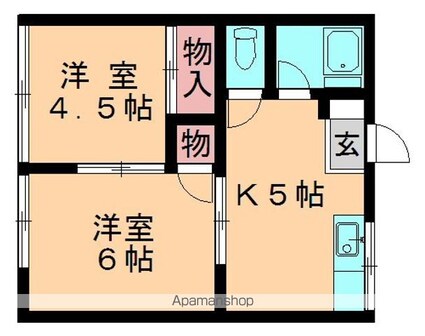 アーバンさくらぎ[2K/34.78m2]の間取図