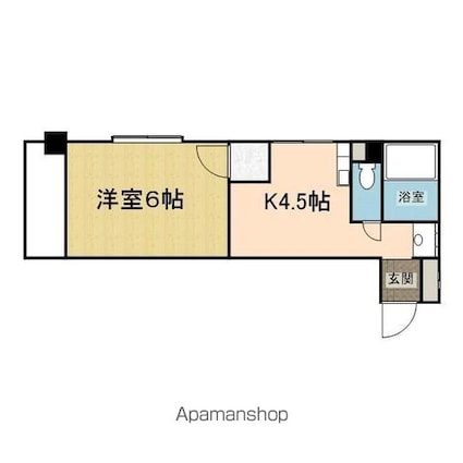 アルバコート[1DK/26.7m2]の間取図