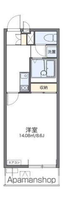 レオネクストレグルス[1K/26.08m2]の間取図