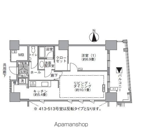 アクティ汐留 503｜東京都港区海岸１丁目(賃貸マンション1LDK・5階・58.51㎡)の写真 その2