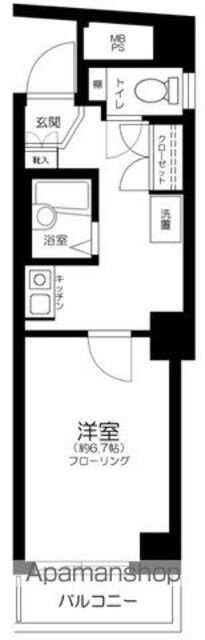 ロイヤルアメニティー巣鴨[1K/25.12m2]の間取図