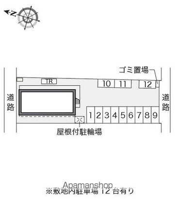 レオパレスライラックハウス[1K/19.87m2]の配置図