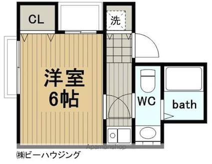 グリーンコート鶴見Ⅰ[1K/18.93m2]の間取図