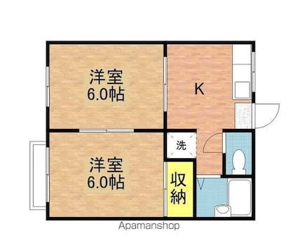 飯坂ハイツ[2K/34.78m2]の間取図