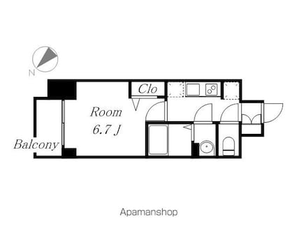 プレサンス鶴舞ファースト[1K/23.6m2]の間取図