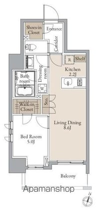 シーズンフラッツ青葉通一番町[1LDK/40.73m2]の間取図