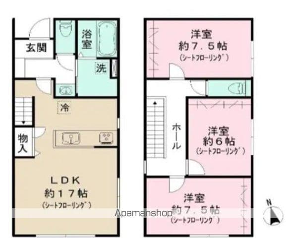小田急電鉄小田原線 千歳船橋駅 徒歩16分 2階建 築1年の間取り写真