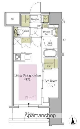 アーバネックス早稲田テラス[1LDK/30.01m2]の間取図